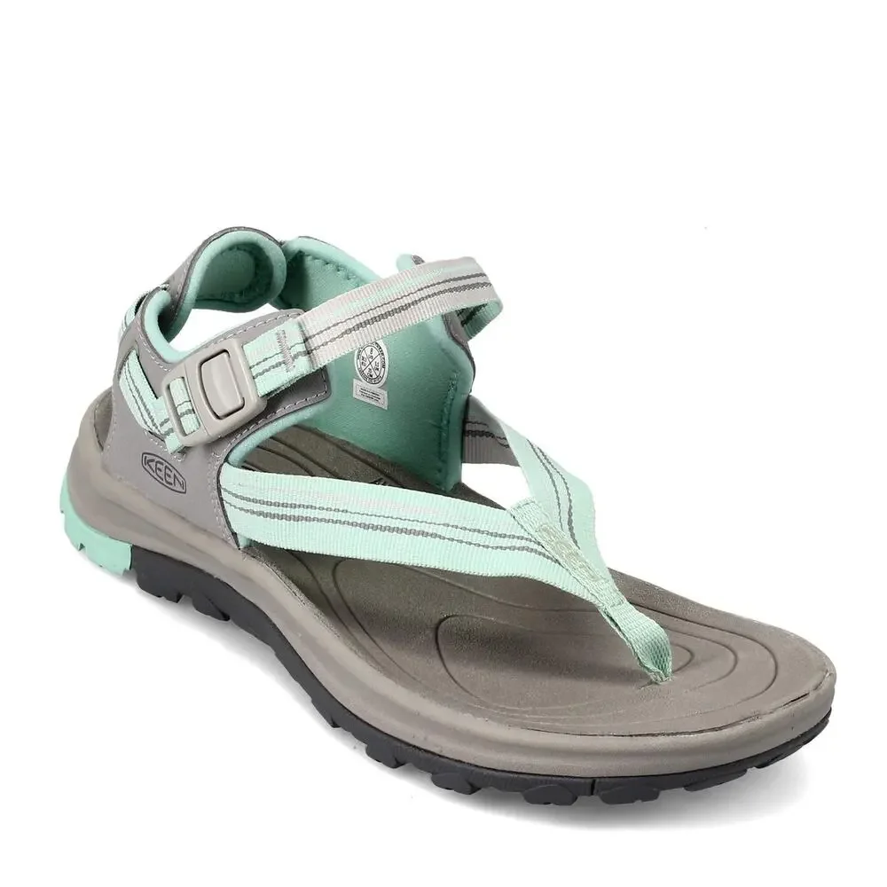 KEEN NEW WOMEN'S TERRADORA II TOE POST SANDAL LIGHT GRAY/OCEAN 8.5